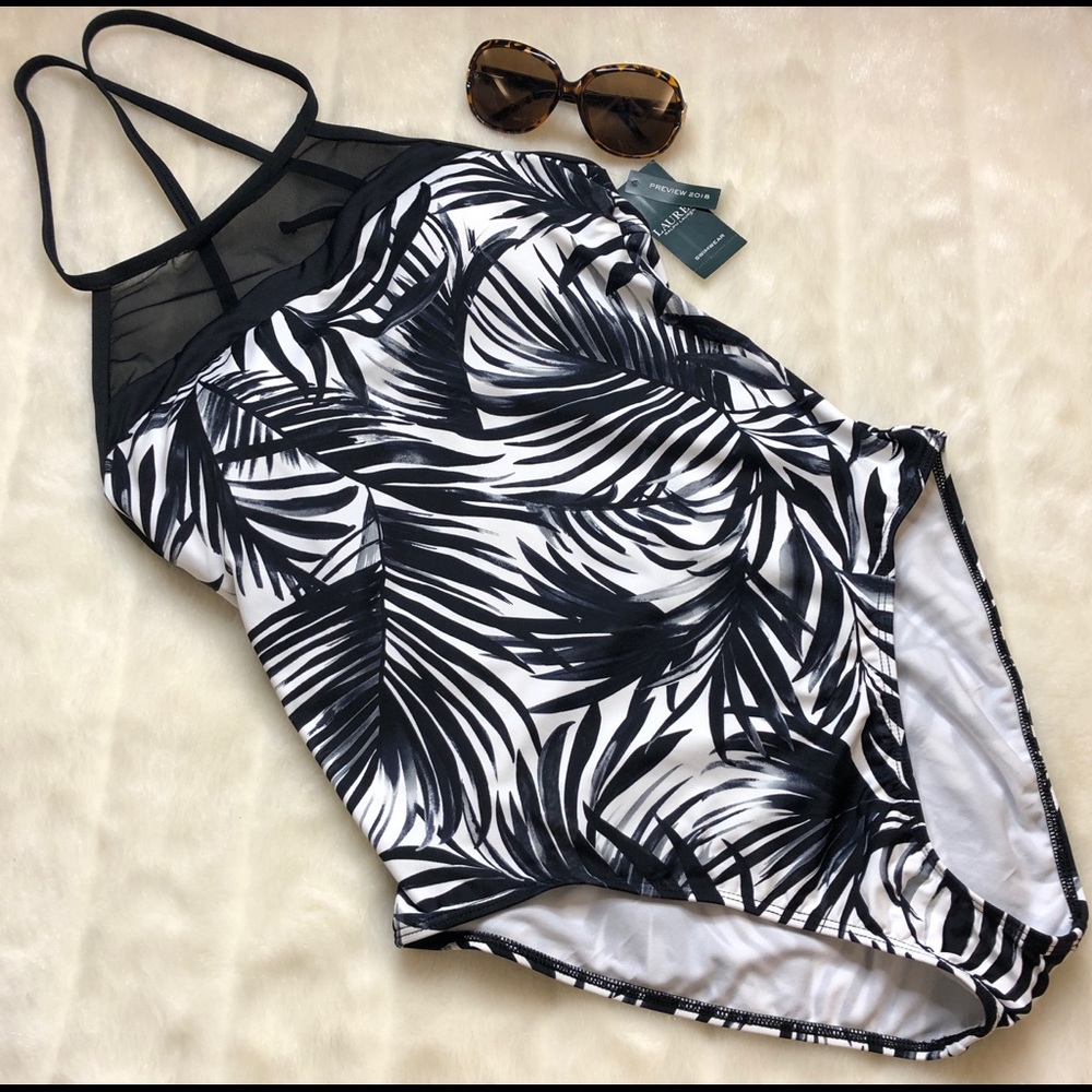 RALPH LAUREN Palm-Print One-Piece Swimsuit - Picture 4 of 6